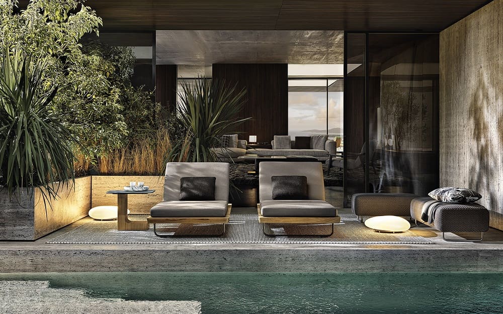 Sunbed Minotti Sunray в интерьере
