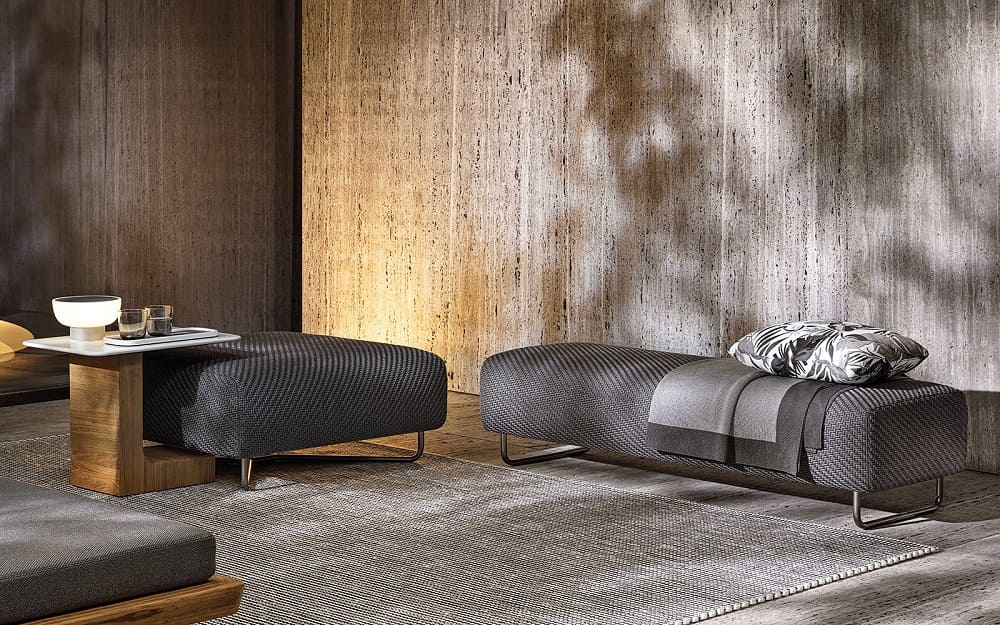 Outdoor pouf Minotti Sunray Luke в интерьере