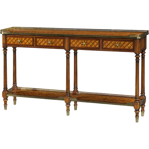 Console Theodore Alexander A burl lattice parquetry