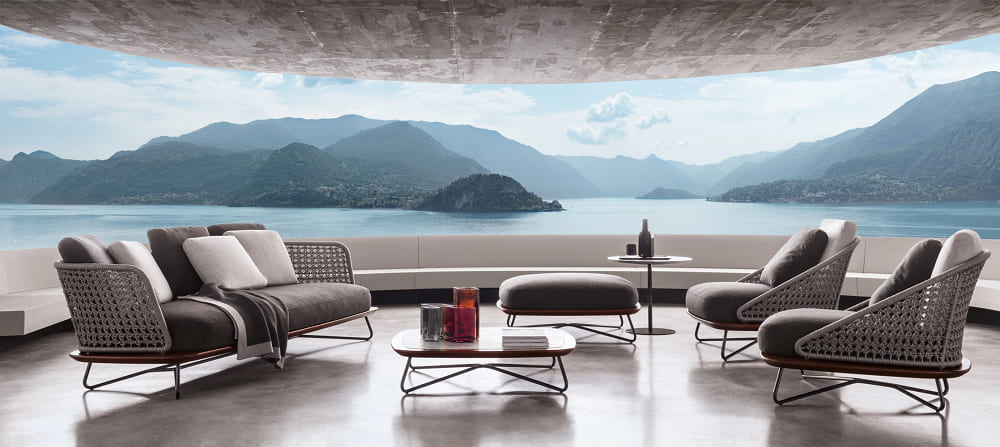 Outdoor pouf Minotti Rivera в интерьере