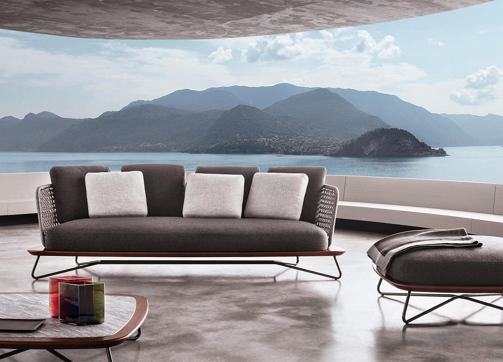 Outdoor pouf Minotti Rivera в интерьере