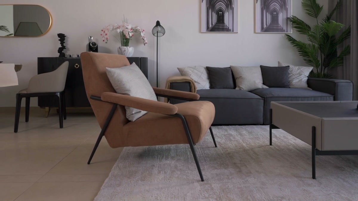 A microvelour armchair