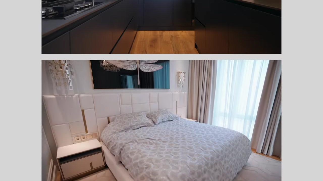 Bedroom and kitchen