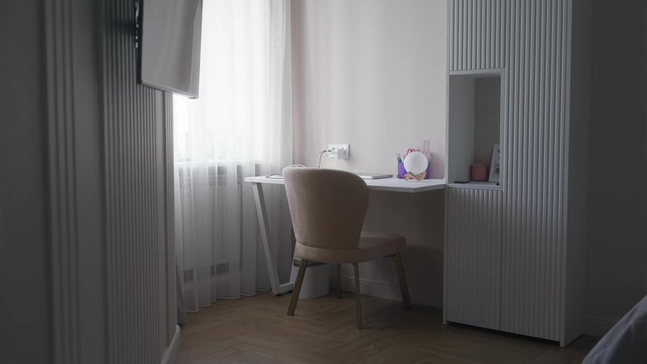 A desk in the bedroom