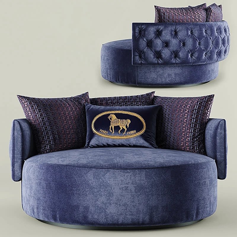 Armchair Fendi Efea Capitonne в интерьере