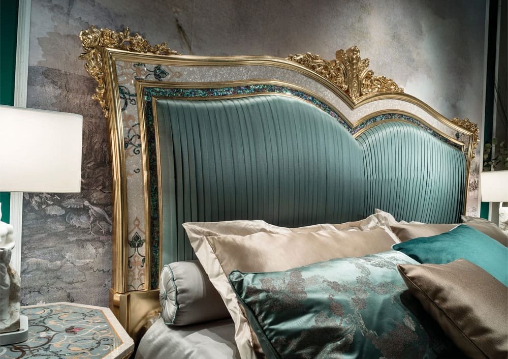 Bed Caspani Tino Sea Shell Turquoise в интерьере