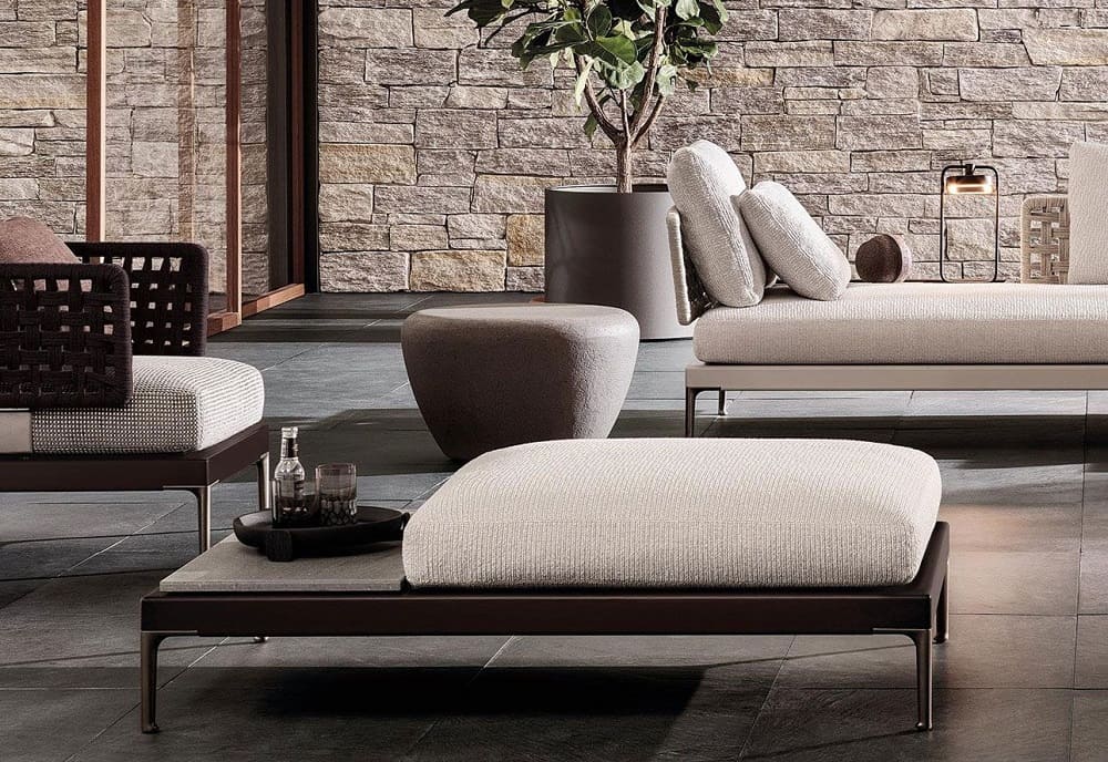 Minotti Quadrado Outdoor Banquette в интерьере