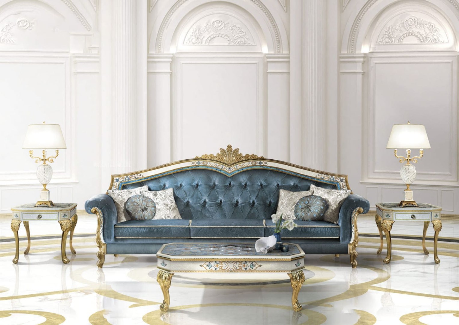 Sofa Caspani Tino Sea Shell в интерьере