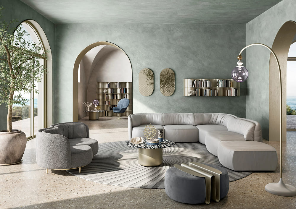 Pouffe Natuzzi Italia Wave в интерьере