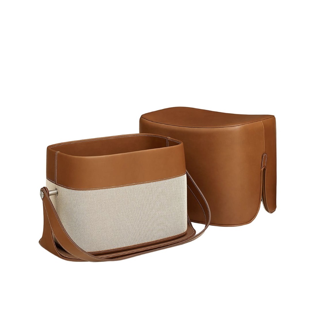 Hermes Les Necessaires d'Hermes Pouffe в интерьере