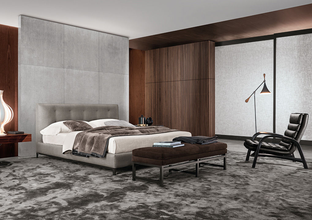 Minotti Andersen Quilt Bed в интерьере
