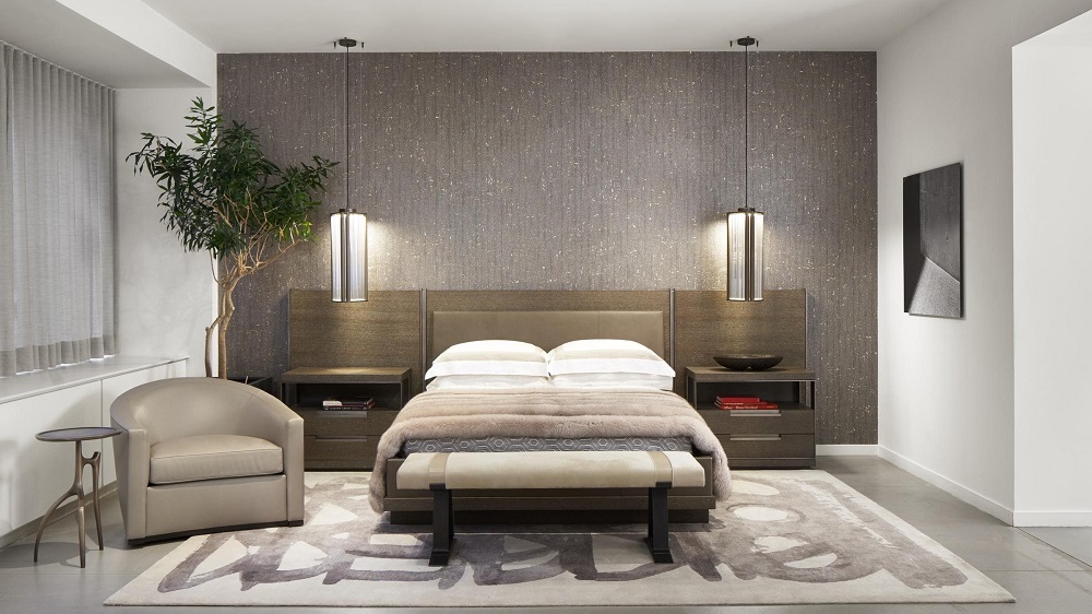 Holly Hunt Fortis Bed в интерьере
