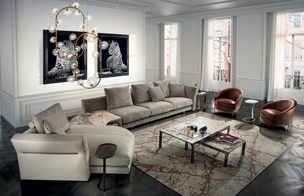 Sofa Longhi Riverside Beige в интерьере