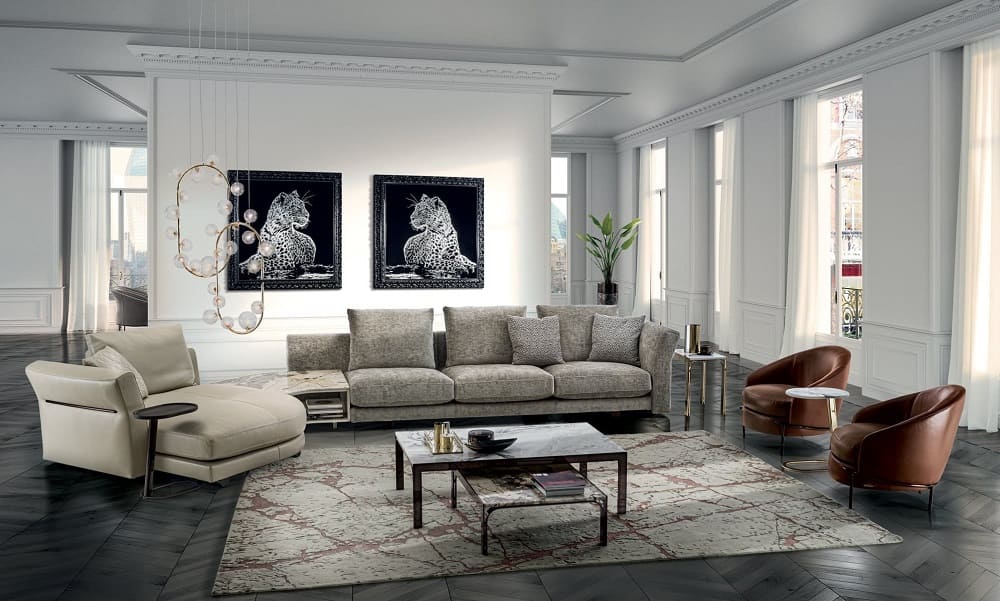 Sofa Longhi Riverside Beige в интерьере