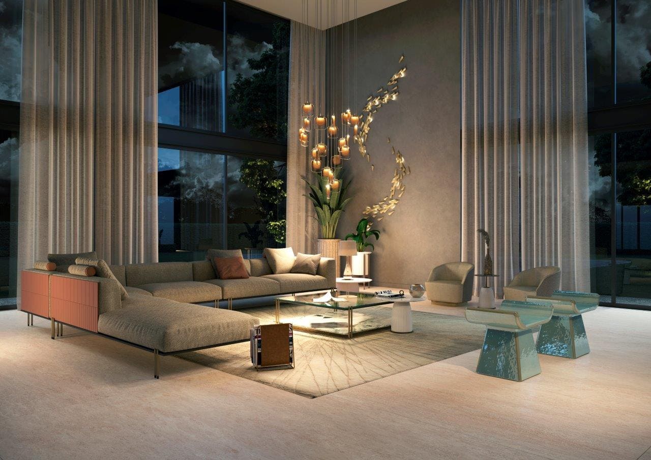 Pendant light PAOLO CASTELLI Golden в интерьере