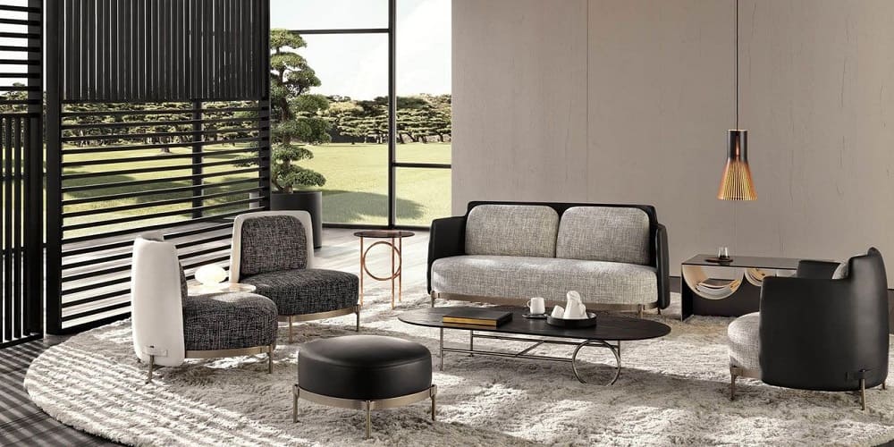 Pouf Minotti Tape в интерьере