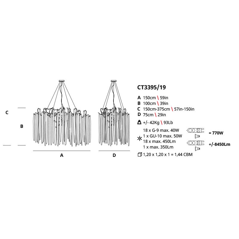 SERIP Waterfall chandelier CT3395/19 в интерьере