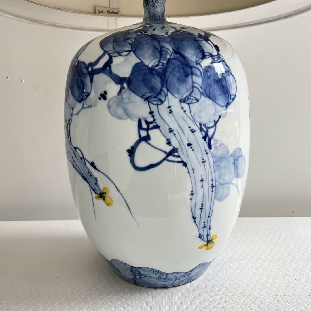 John Richard Blue Asian Gardens Table Lamp в интерьере