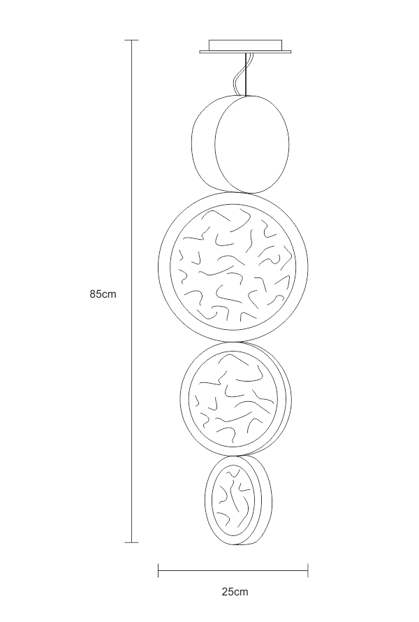 SERIP Luna Clover Four Line Pendant Light CT3357 в интерьере