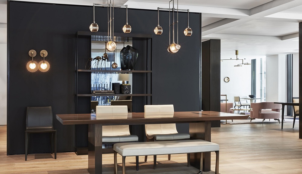 Holly Hunt Split Dining Table в интерьере