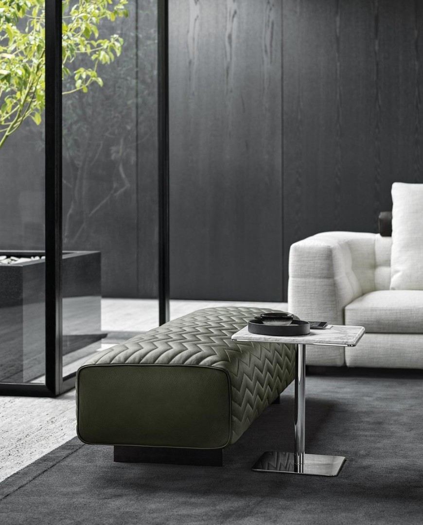 Minotti Quincy Chevron Banquette в интерьере