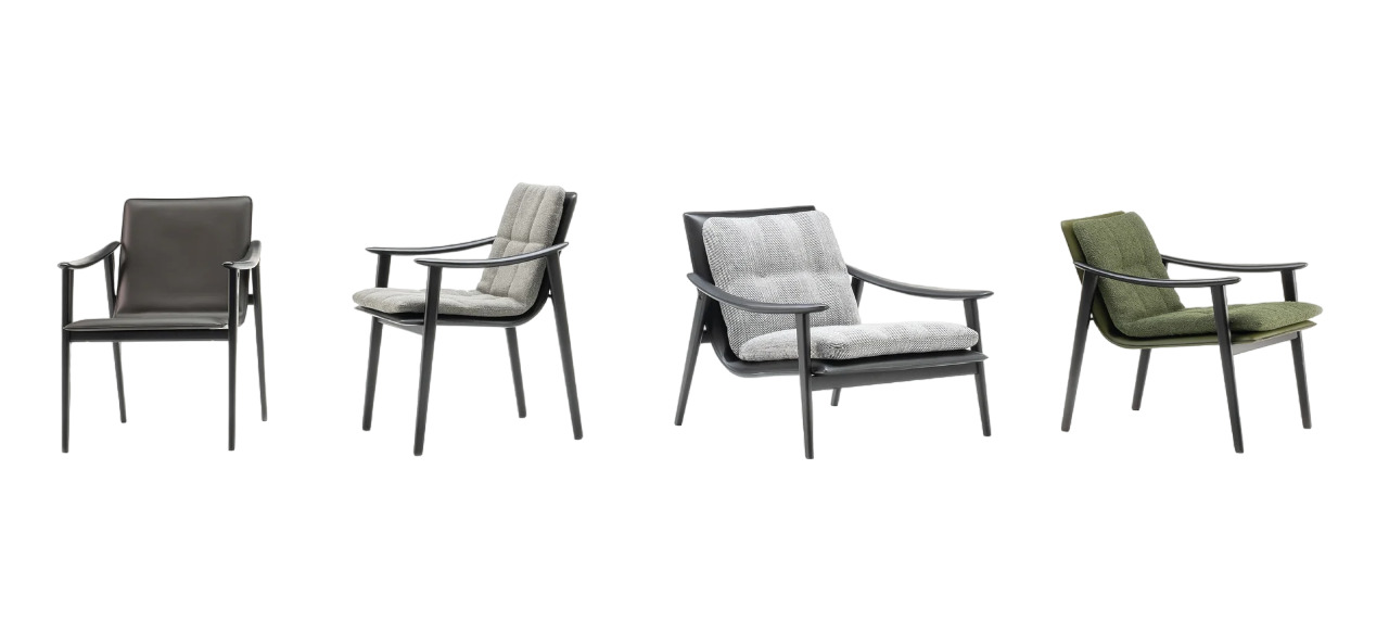 Minotti Fynn Saddle Hide Armchair в интерьере