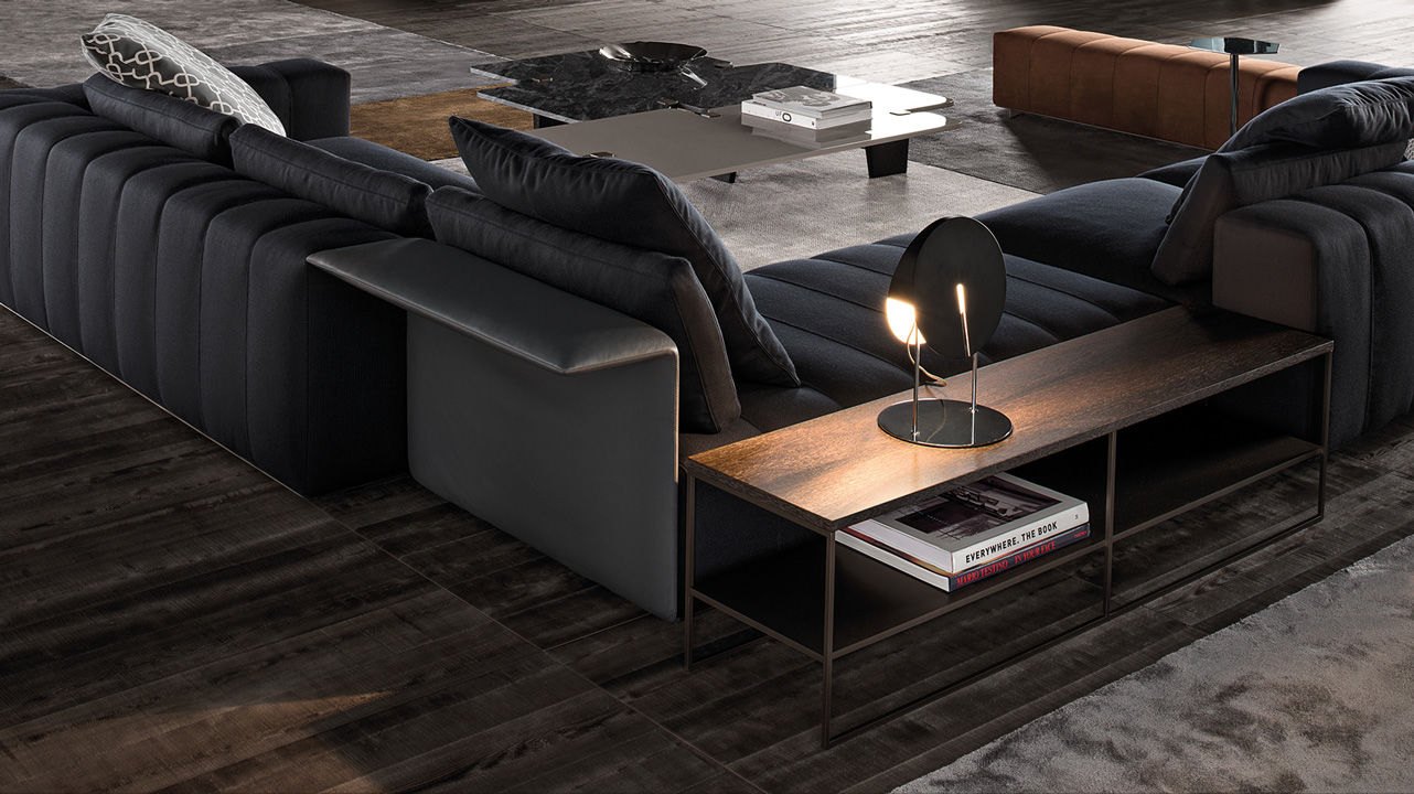 Sofa Minotti Freeman 4400x3300 в интерьере