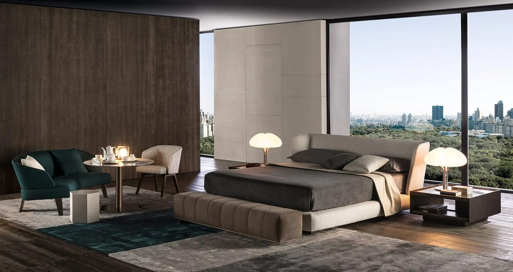 Minotti Reeves Bed в интерьере