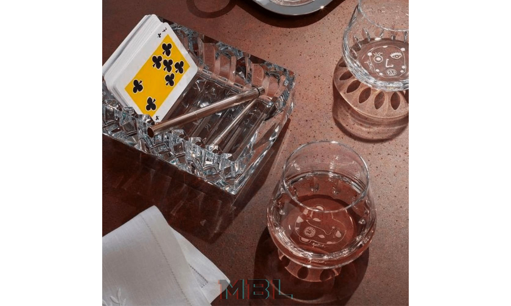 Baccarat vase and ashtray set