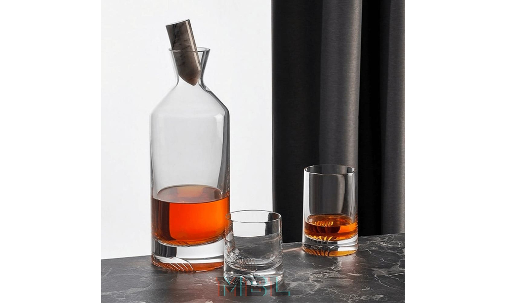 Baccarat bottle and glass set