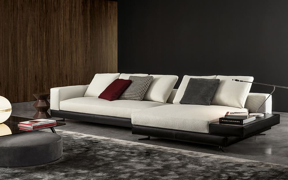 Minotti White Saddle-Hide Sofa в интерьере