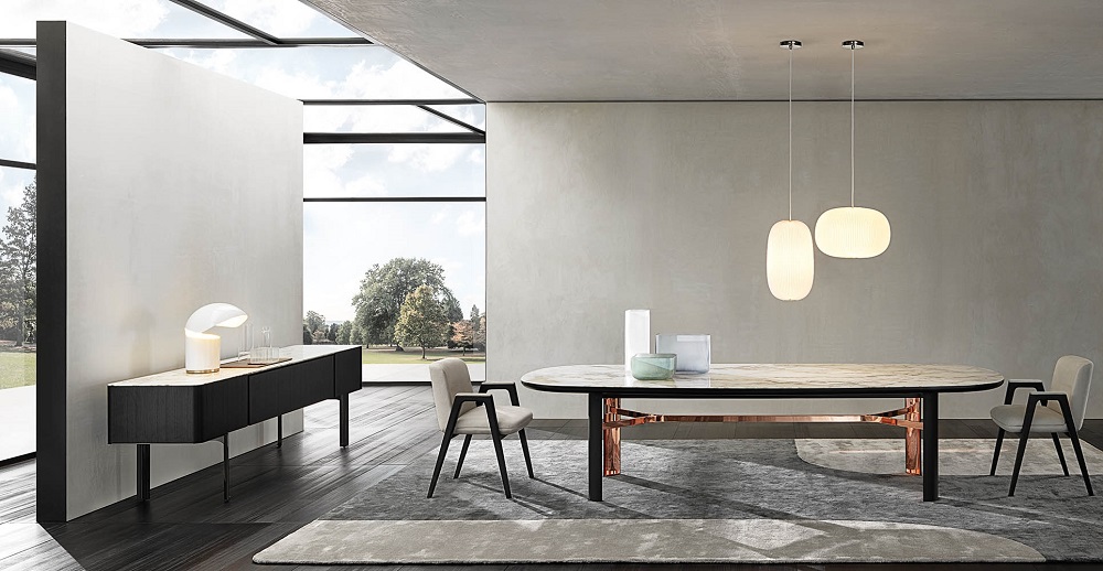 Dining table Minotti Dan в интерьере