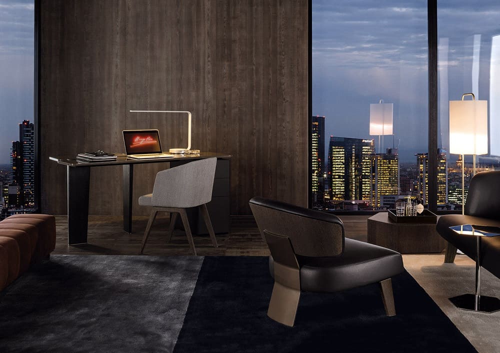 Desk Minotti Jacob, natural wood в интерьере