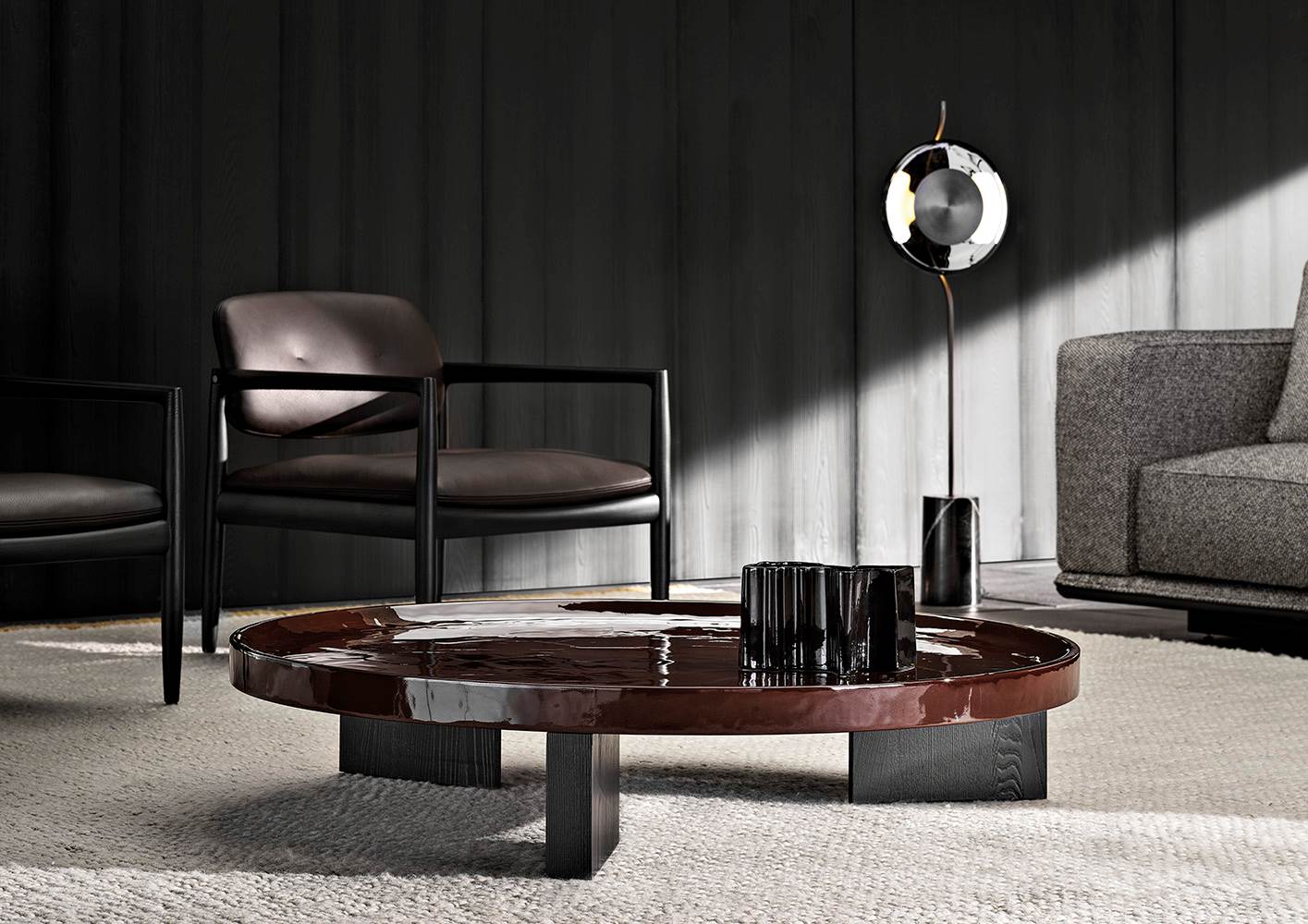 Coffee table Minotti Louver в интерьере