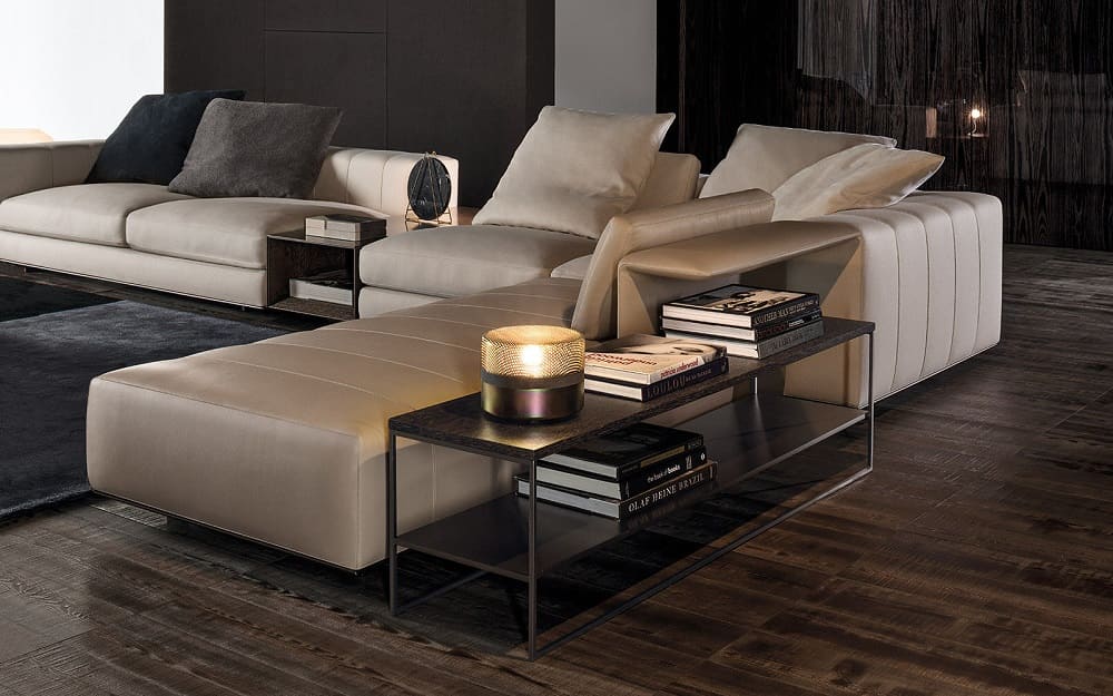 Corner table Minotti Calder Bronze в интерьере