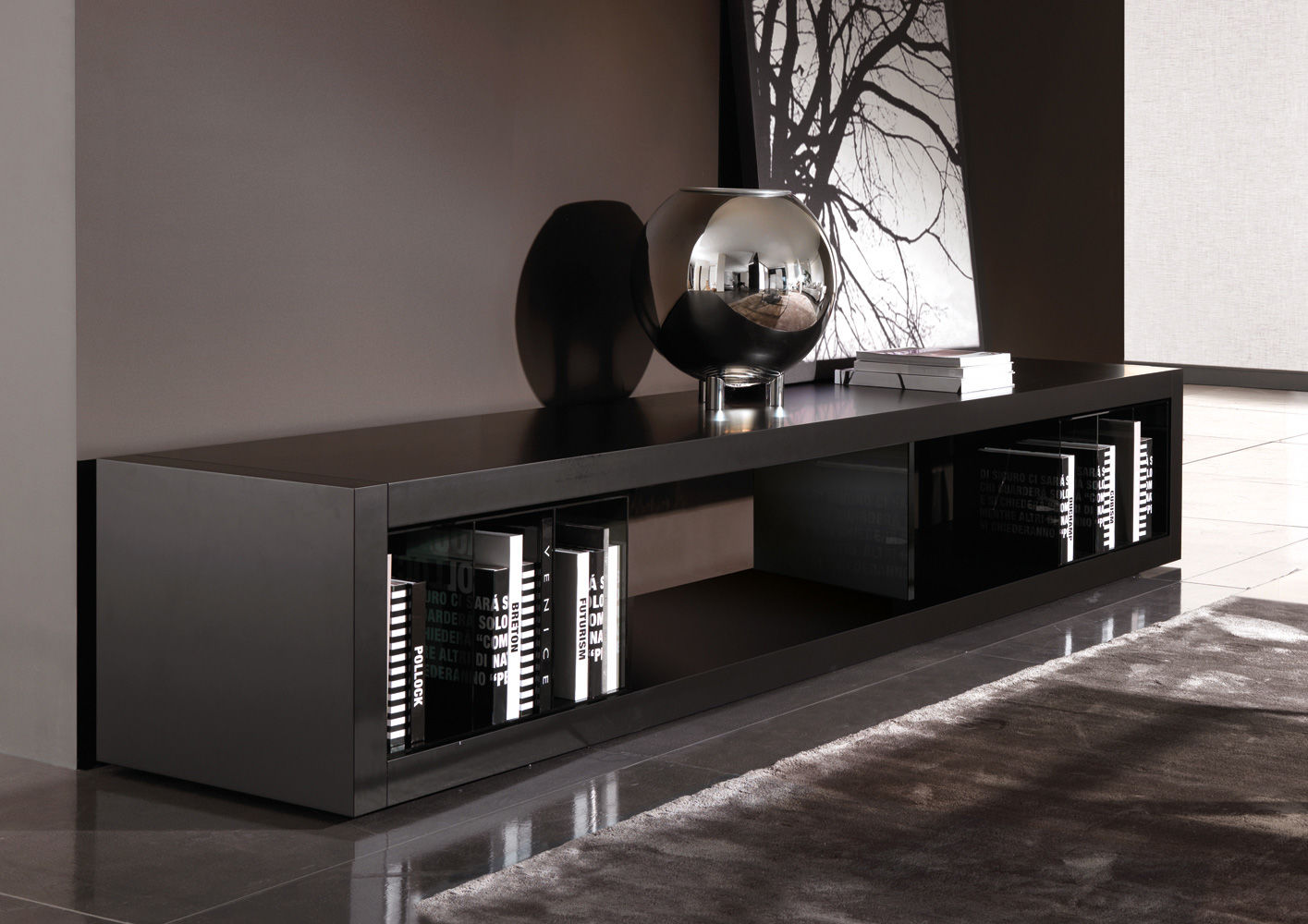 TV unit Minotti Johns Low в интерьере