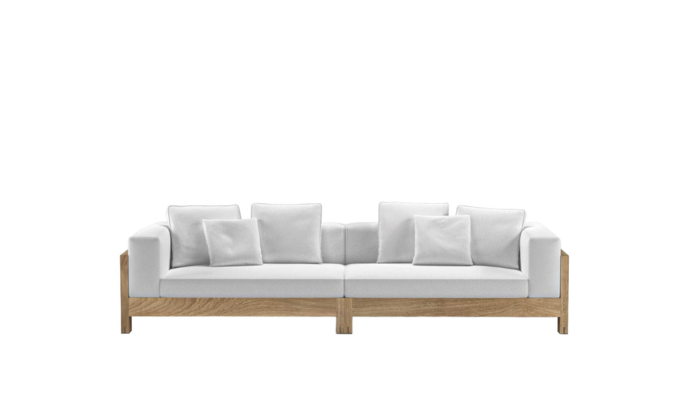 Outdoor sofa Minotti Alison Iroko Nature