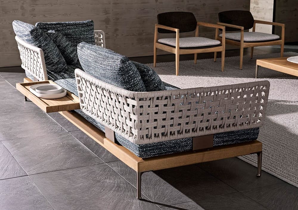 Outdoor sofa Minotti Patio Teak в интерьере