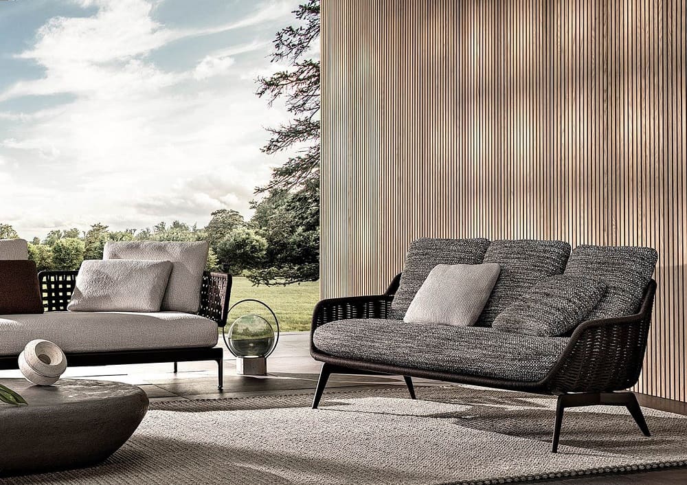 Outdoor sofa Minotti Belt Cord в интерьере