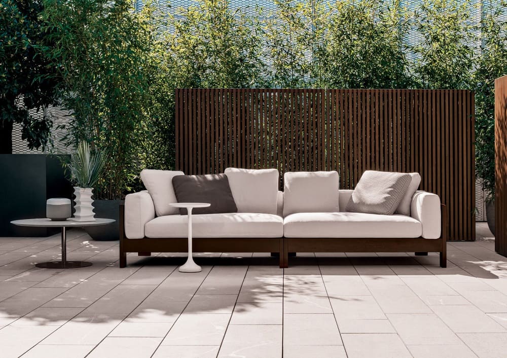 Outdoor sofa Minotti Alison Dark Brown в интерьере