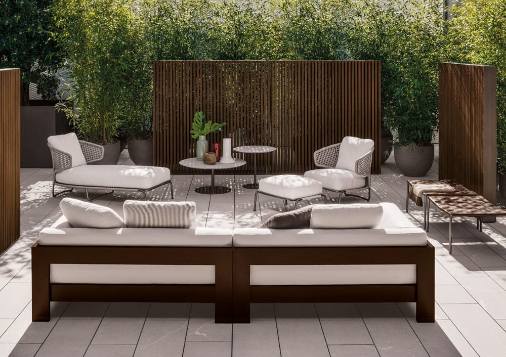 Outdoor sofa Minotti Alison Dark Brown в интерьере