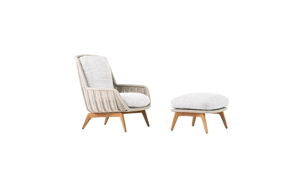 Outdoor armchair Minotti Belt Cord