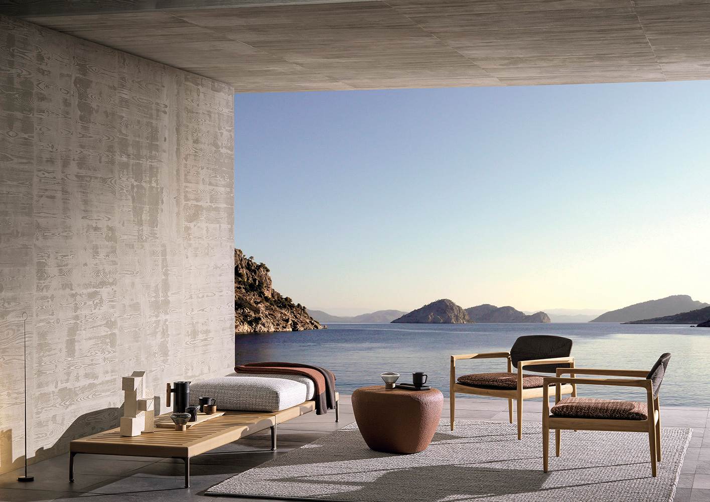 Outdoor armchair Minotti Yoko Cord в интерьере