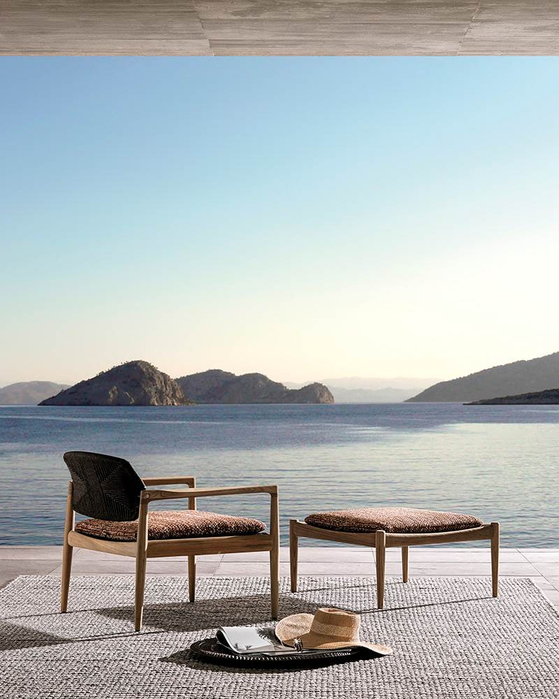 Outdoor armchair Minotti Yoko Cord в интерьере