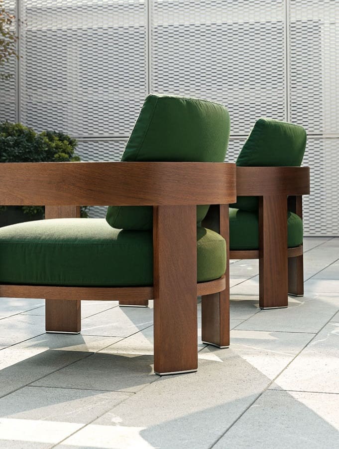 Outdoor armchair Minotti Warhol Iroko в интерьере