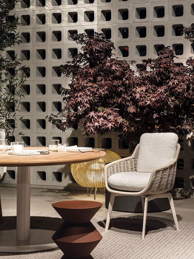 Outdoor chair Minotti Belt Cord в интерьере