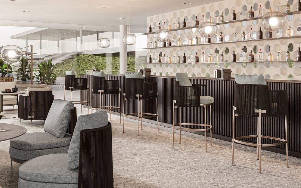 Minotti Tape Cord outdoor bar stool в интерьере