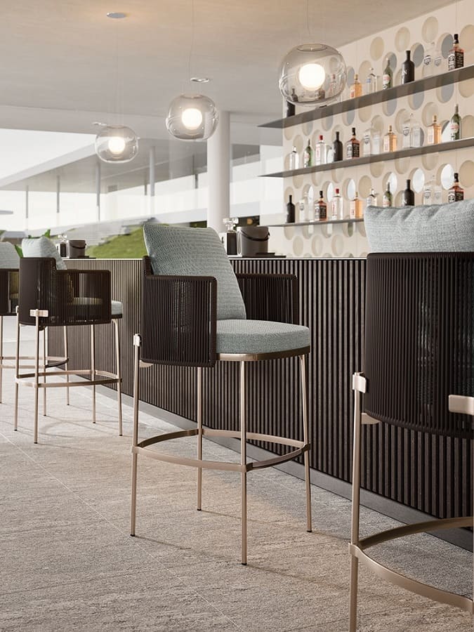 Minotti Tape Cord outdoor bar stool в интерьере