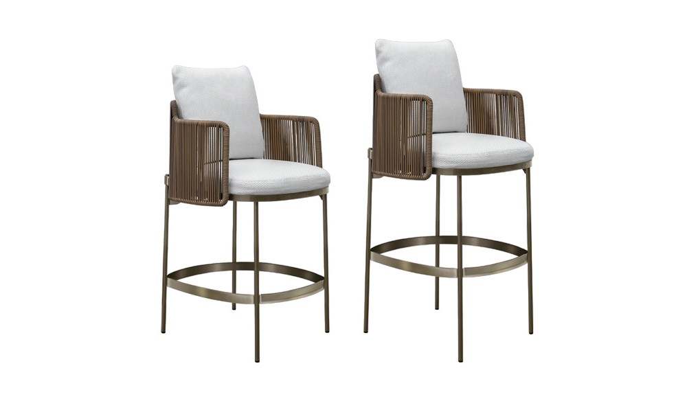 Minotti Tape Cord outdoor bar stool