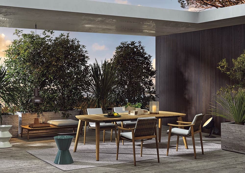 Outdoor table Minotti Fynn Dining в интерьере